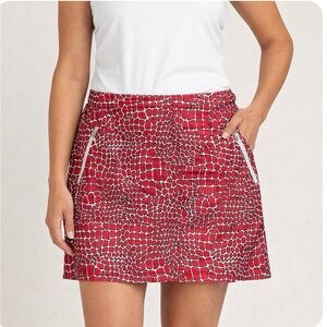 Tail Red White Croc print Golf Tennis Skirt with attached shorts spf 50